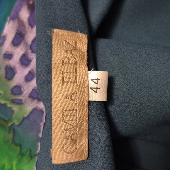 Vintage Camila Elbaz Multicolor Whimsy Fairy Spaghetti Strap Silk Dress, Size M - Picture 9 of 11